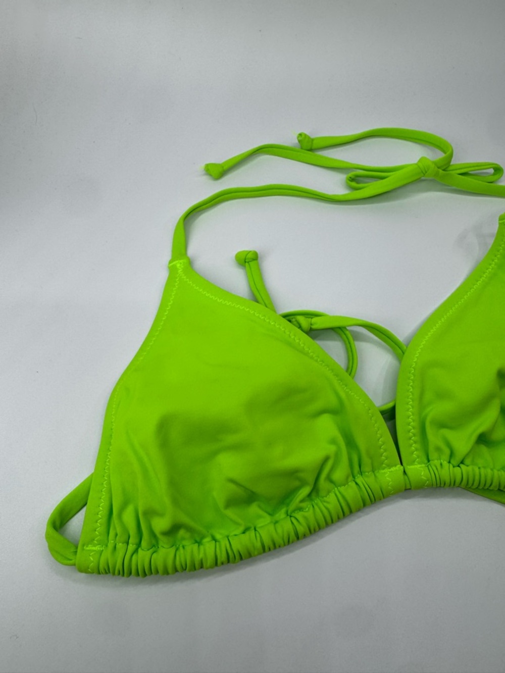 Skims Recycled Swim Triangle Top NWT Neon Green Large - Picture 2 of 8